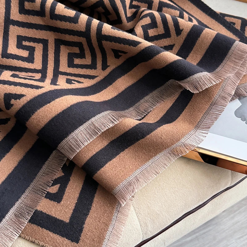 Cachecol Luxo Inverno –  Jacquard, Macio e Quente