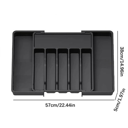 Expandable Cutlery Organizer - Adjustable Tray for Kitchen Drawers
