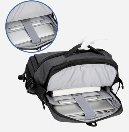Mochila de Viagem e Trabalho – Impermeável, Expansível, com Porta USB e Compartimento para Notebook 15.6"moch