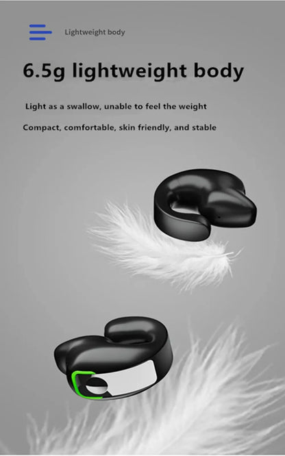 Fones de Ouvido  Condução Óssea Bluetooth com Microfone e Redução de Ruído