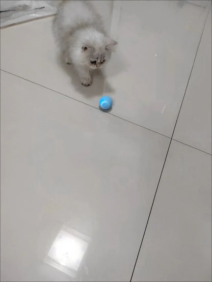 Bola Interativa Inteligente para Gatos – Brinquedo Eletrônico com Rolamento Automático e Efeitos Mágicos
