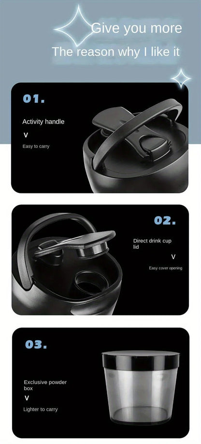 Copo Misturador Automático Portátil – 650ml, Recarregável, Ideal para Shakes de Proteína, Esportes e Fitness