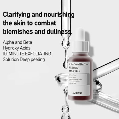 Sérum Facial AHA + BHA + Niacinamida & Hexapeptídeo – Esfoliante e Rejuvenescedor
