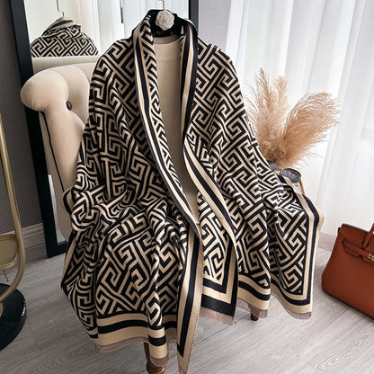 Cachecol Luxo Inverno –  Jacquard, Macio e Quente