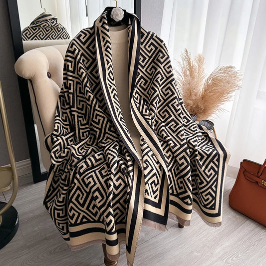 Cachecol Luxo Inverno –  Jacquard, Macio e Quente