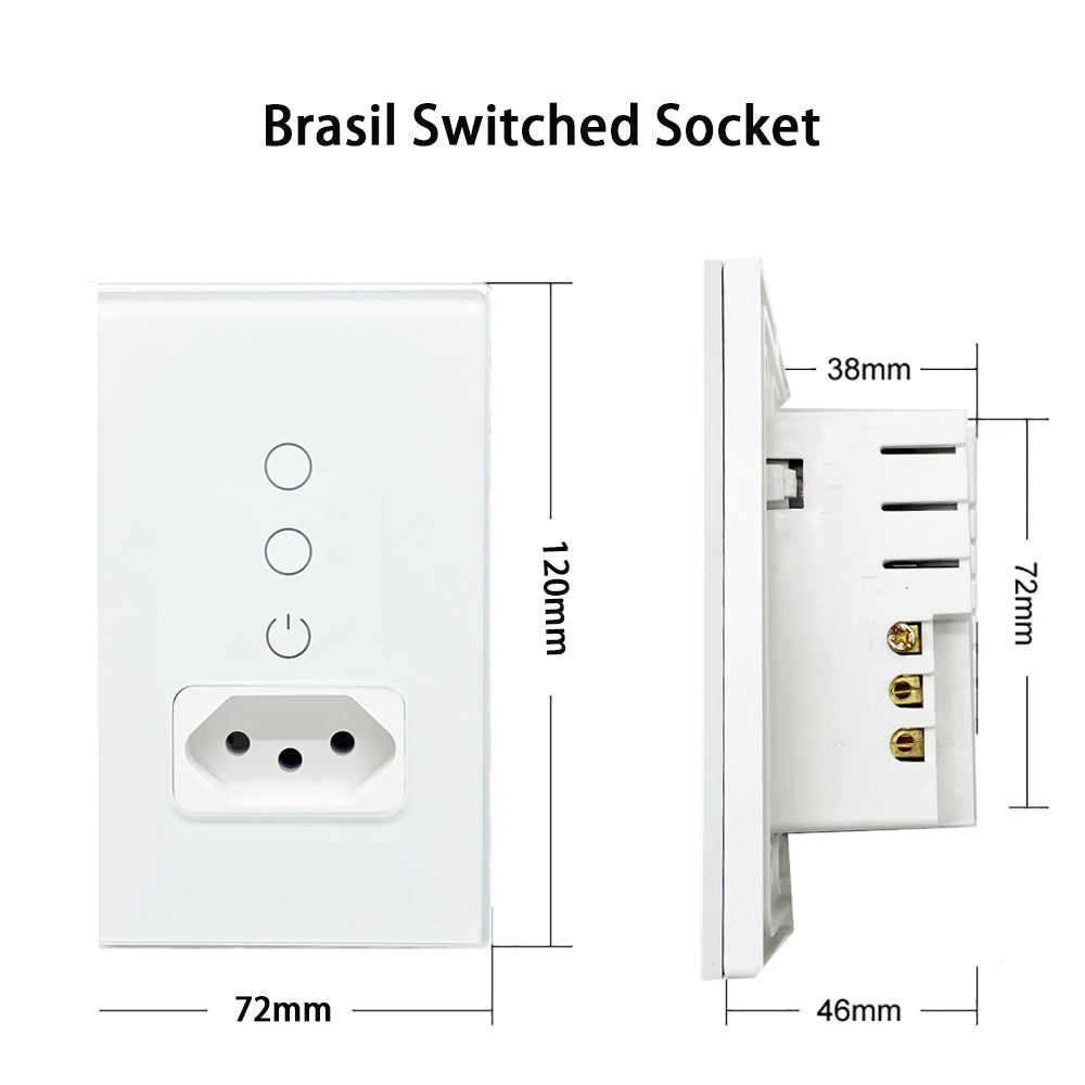 Interruptor e Tomada Inteligente Wi-Fi  Padrão Brasil, Painel de Vidro