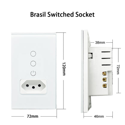 Interruptor e Tomada Inteligente Wi-Fi  Padrão Brasil, Painel de Vidro