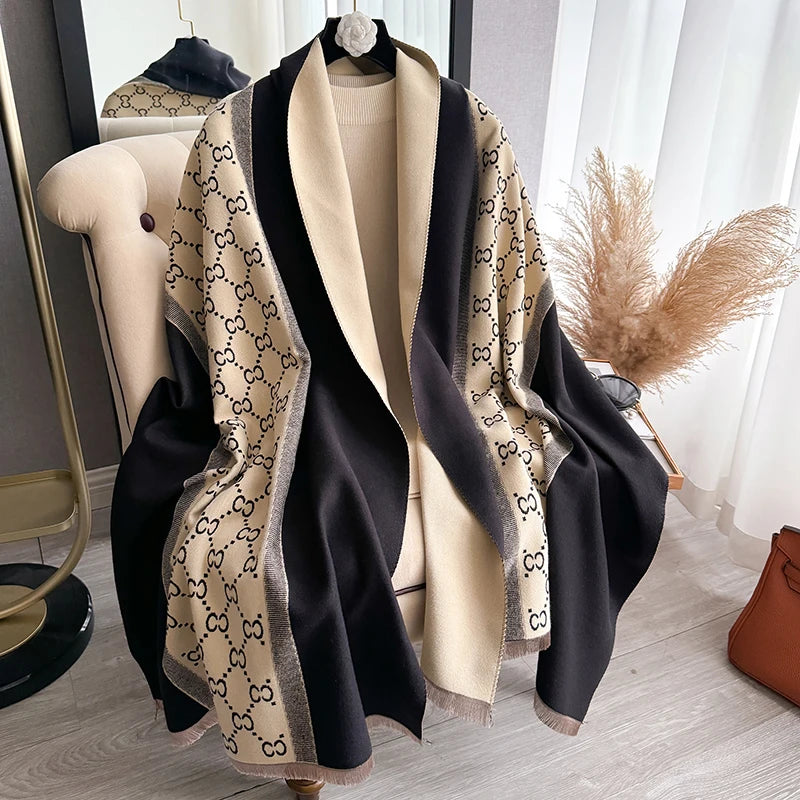 Cachecol Feminino Luxo Inverno – Pashmina  Manta com Toque de Cashmere