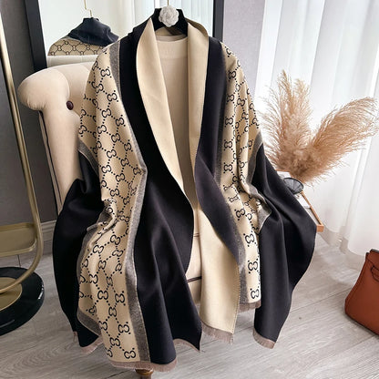 Cachecol Feminino Luxo Inverno – Pashmina  Manta com Toque de Cashmere