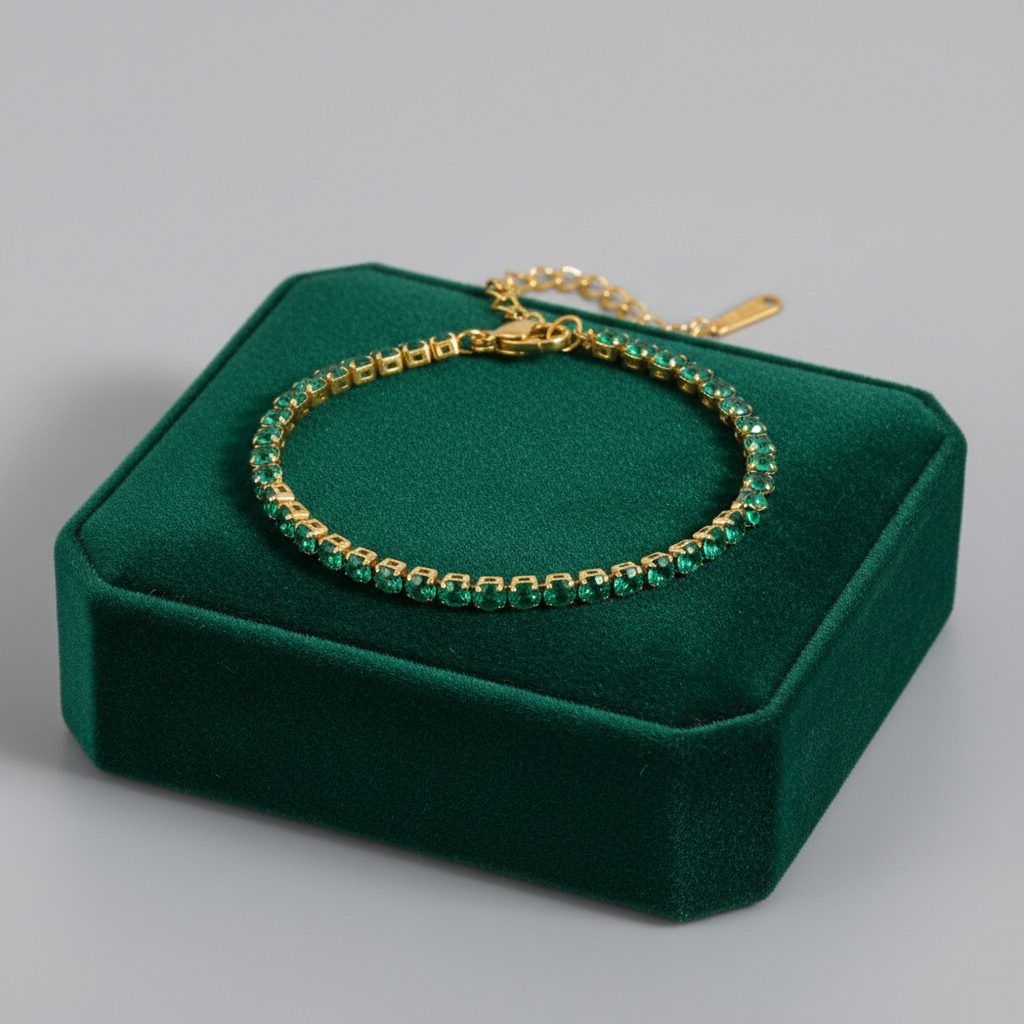 Pulseira com Zircônia Verde