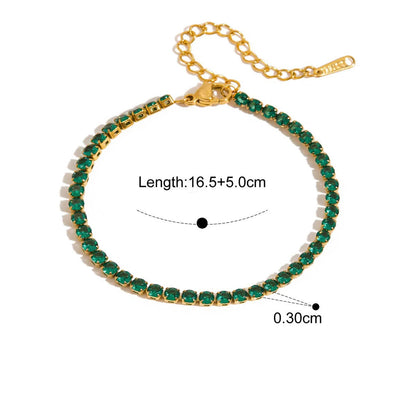 Pulseira com Zircônia Verde