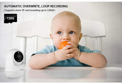 Camera WiFi Inteligente com Suporte Ajustável 4K 8MP  –  Rastreamento AI e Armazenamento de Até 128GB