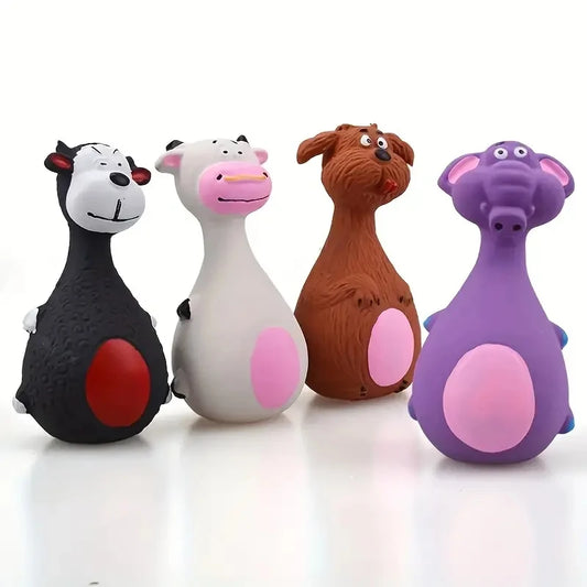 Brinquedo mastigável de borracha macia para cães Squeaky Interactive