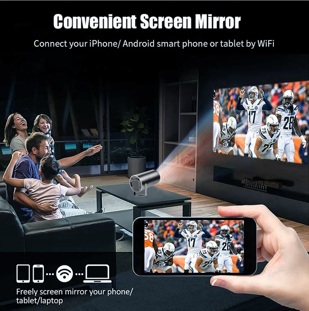 Projetor 4K Portátil  HY300 Plus foco eletrônico remoto  Bluetooth