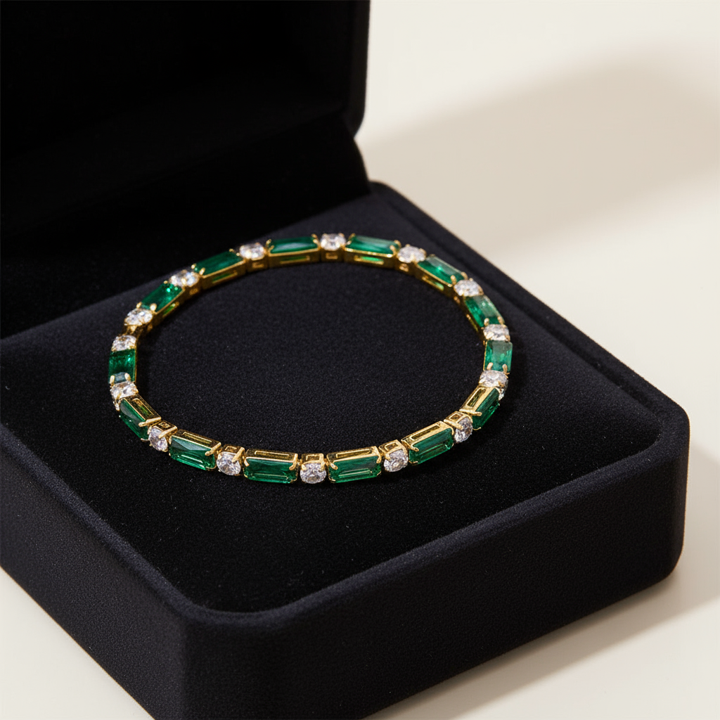 Pulseira com Zircônia Verde