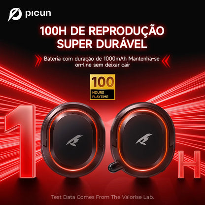 Fone de Ouvido Gamer Sem Fio  - 7.1 Surround, Bluetooth 5.3 e Alta Duração de Bateria