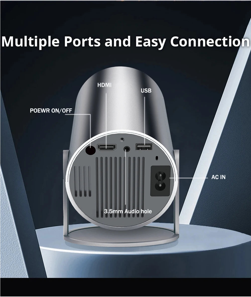 Projetor 4K Portátil  HY300 Plus foco eletrônico remoto  Bluetooth