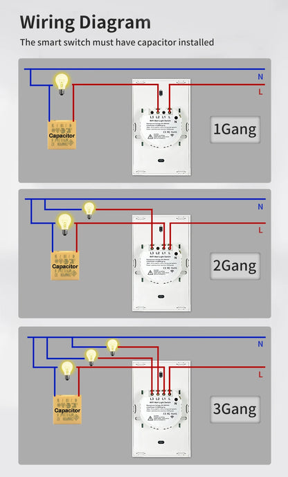 Interruptor de Luz Inteligente com sensor de toque Smart Home
