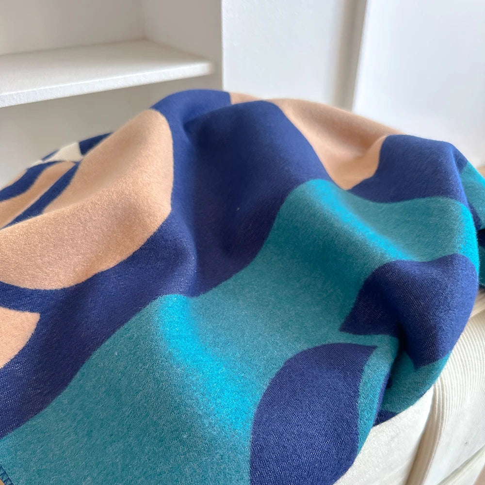 Cachecol Feminino Luxo Floral – Estilo Pashmina Toque de Cashmere 185x65cm