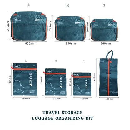 Conjunto de Organizadores de Viagem – 6 ou 7 Peças, Bolsas para Mala, Roupas e Sapatos, Compacto e Portátil