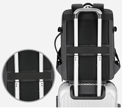 Mochila de Viagem e Trabalho – Impermeável, Expansível, com Porta USB e Compartimento para Notebook 15.6"moch