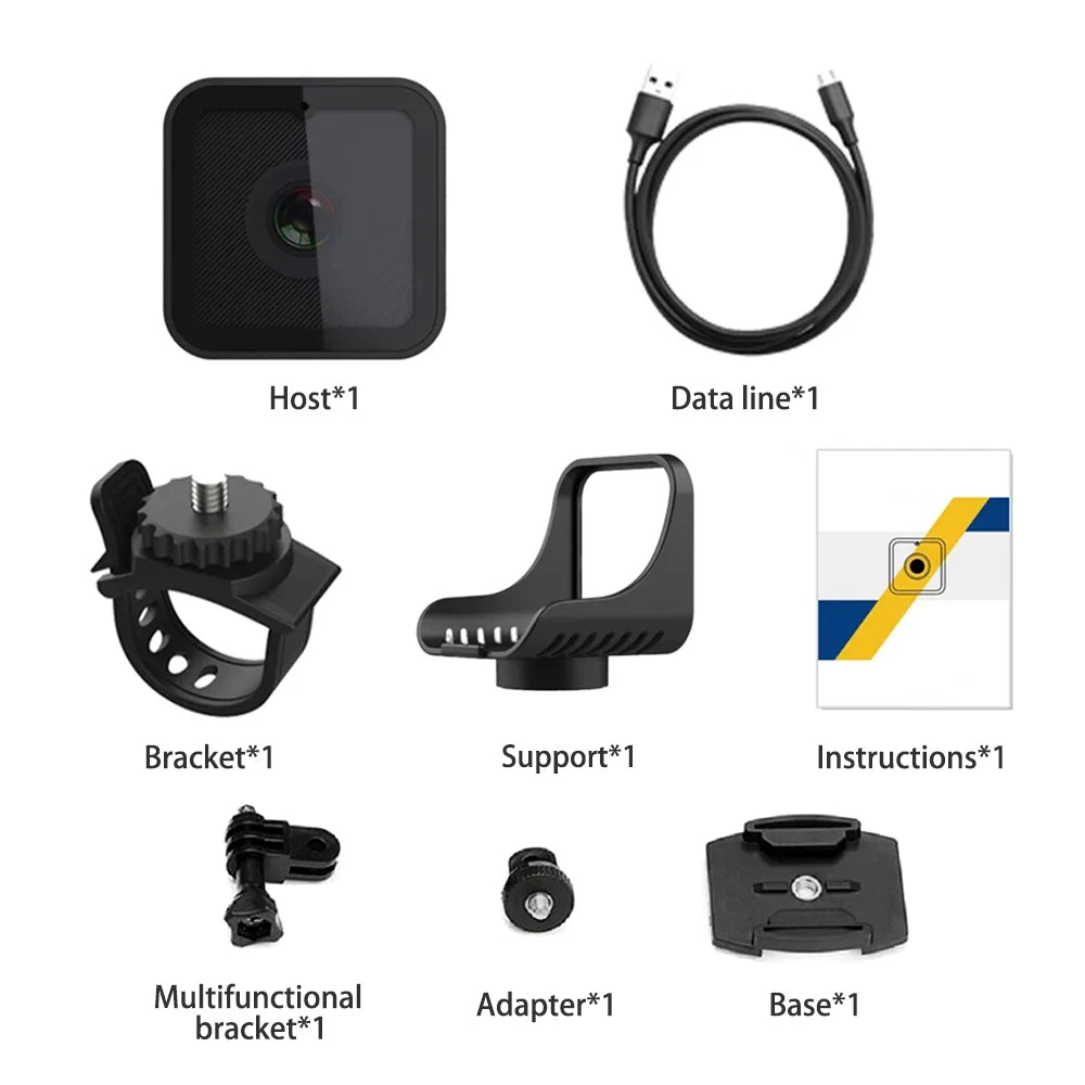 Mini Câmera Esportiva Portátil 1080P HD com Wi-Fi e Suporte à Prova d'Água