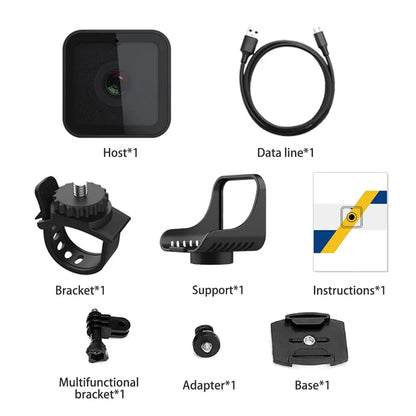 Mini Câmera Esportiva Portátil 1080P HD com Wi-Fi e Suporte à Prova d'Água