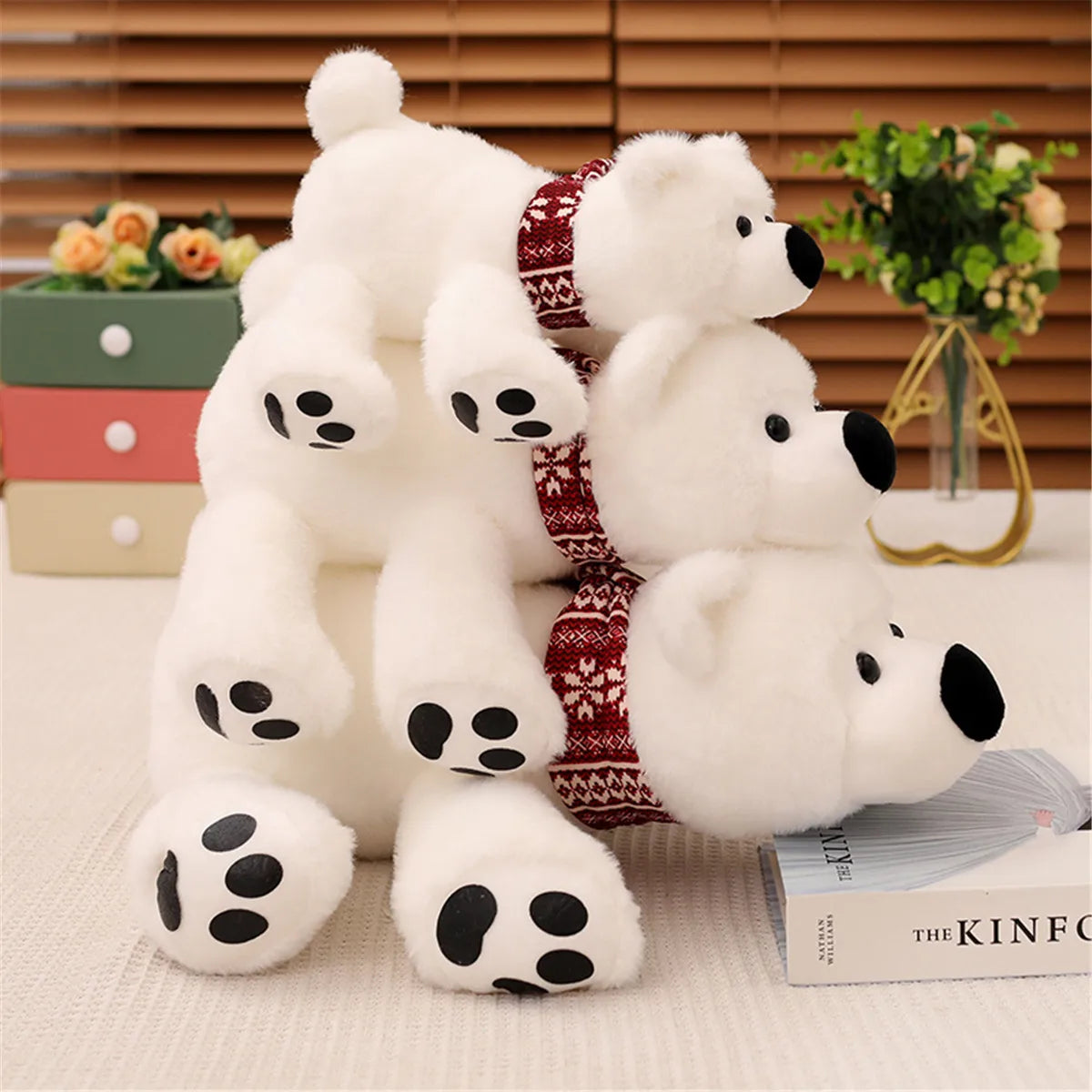 Bicho de Pelúcia de Urso Polar Realista – 28cm/43cm