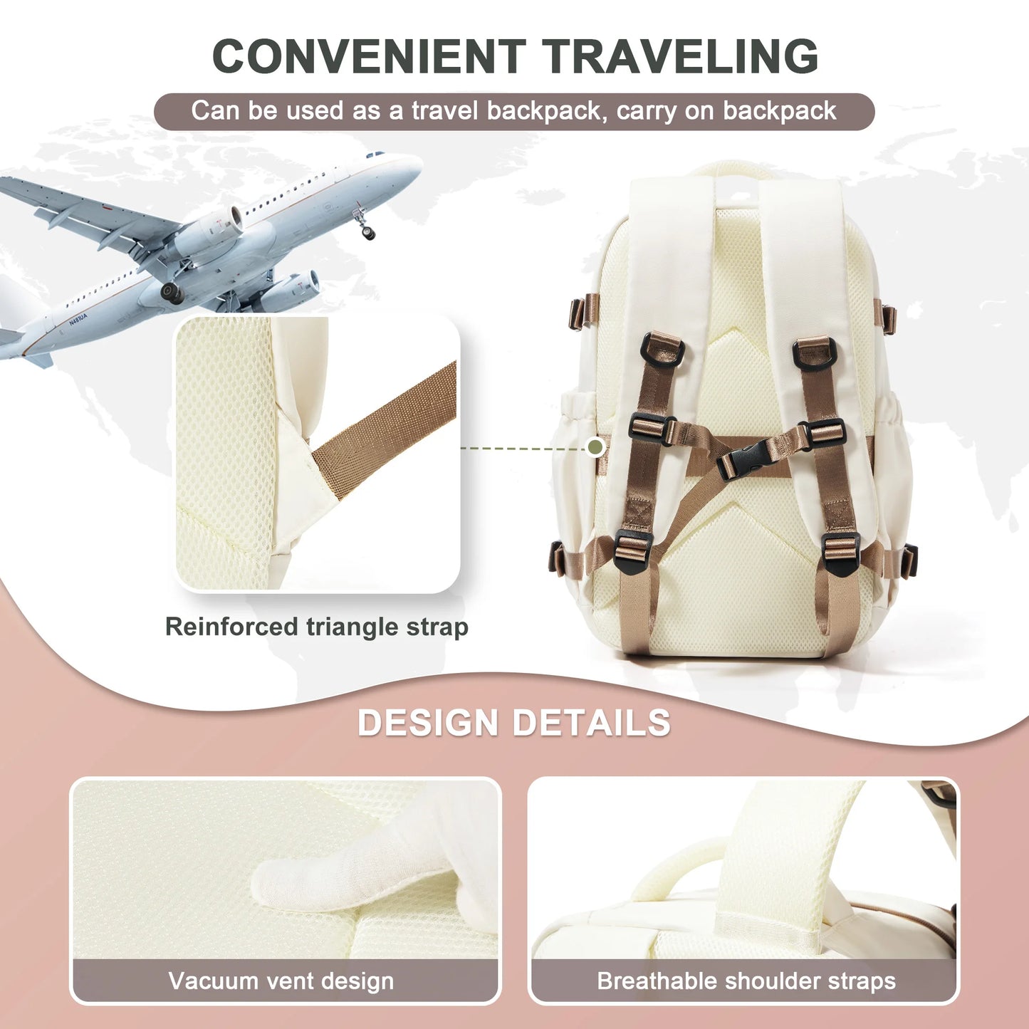Mochila de Viagem  – 40x30x20cm  Leve, Resistente e com Compartimento para Notebook 15.6