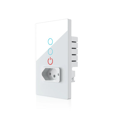 Interruptor e Tomada Inteligente Wi-Fi  Padrão Brasil, Painel de Vidro