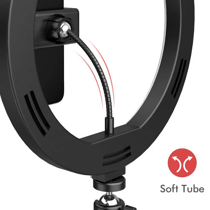 Anel de Luz LED para Selfie – Iluminação Fotográfica com Suporte para Celular e Tripé