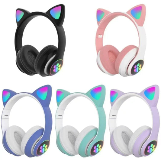 Cat Ears Bluetooth Headset - Stereo Sound with LED Light