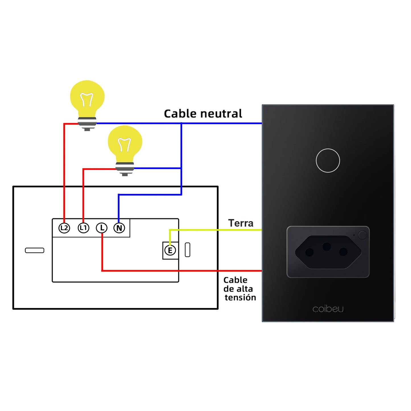 Interruptor Tomada inteligente touch wi fi com Neutro