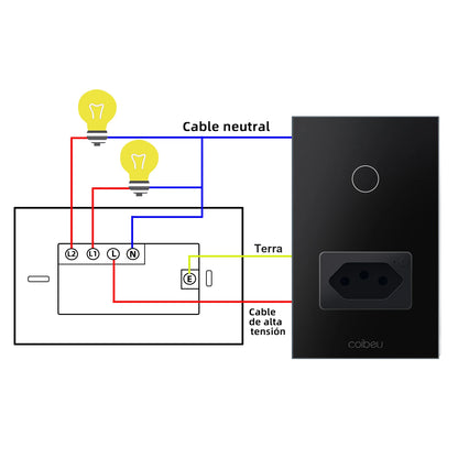 Interruptor Tomada inteligente touch wi fi com Neutro