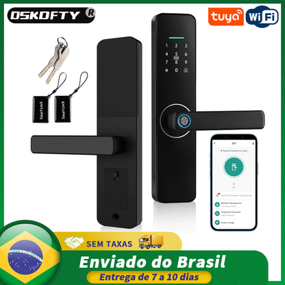 Fechadura Digital WIFI Eletrônica desbloqueio remoto impressão digital