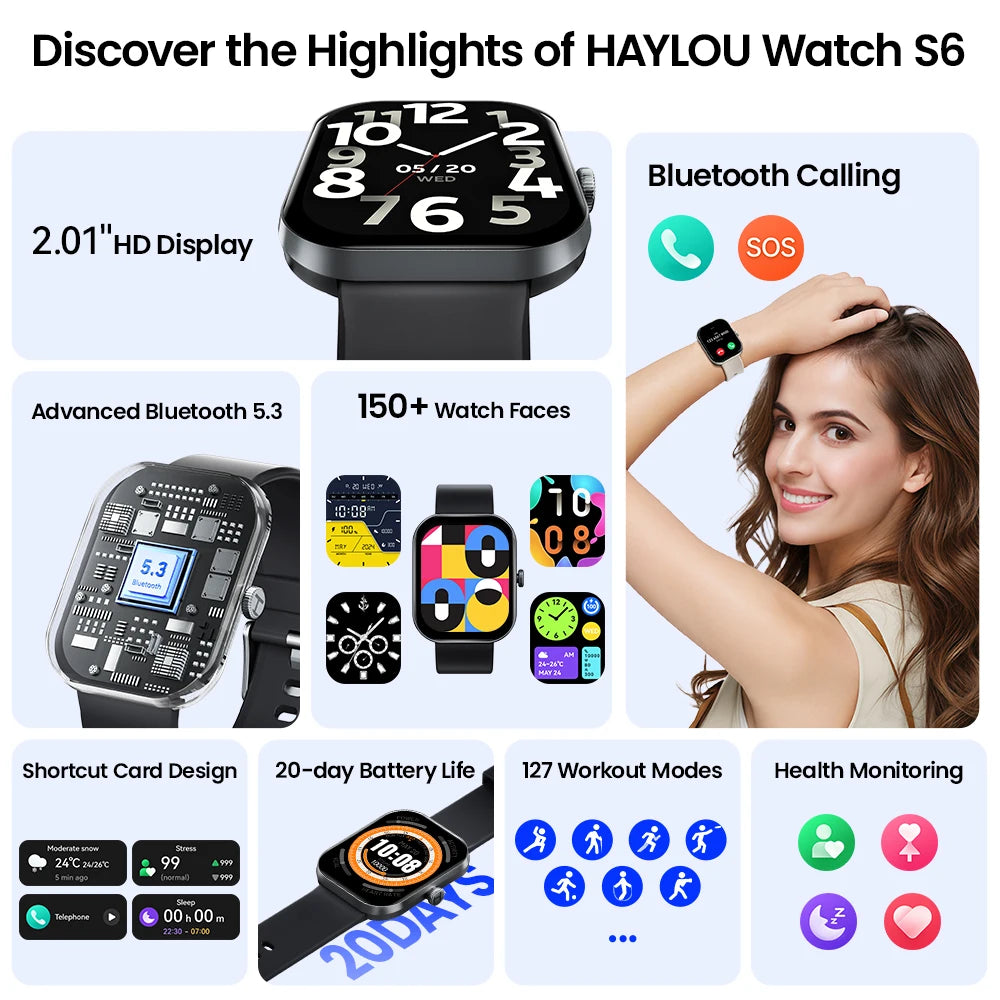 Smartwatch S6 Chamadas Bluetooth