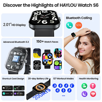 Smartwatch S6 Chamadas Bluetooth
