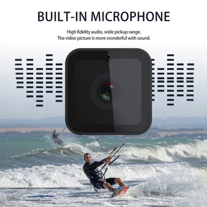 Mini Câmera Esportiva Portátil 1080P HD com Wi-Fi e Suporte à Prova d'Água