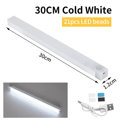Luz LED com Sensor de Movimento USB Recarregável – Iluminação Sem Fio