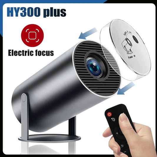 Projetor 4K Portátil  HY300 Plus foco eletrônico remoto  Bluetooth