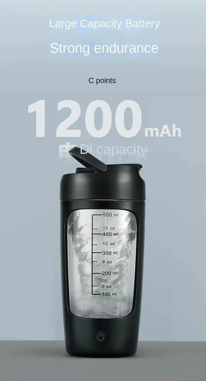 Copo Misturador Automático Portátil – 650ml, Recarregável, Ideal para Shakes de Proteína, Esportes e Fitness