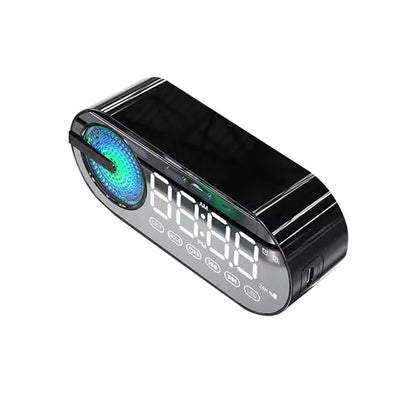 Relógio Despertador Espelho Caixa de Som Bluetooth