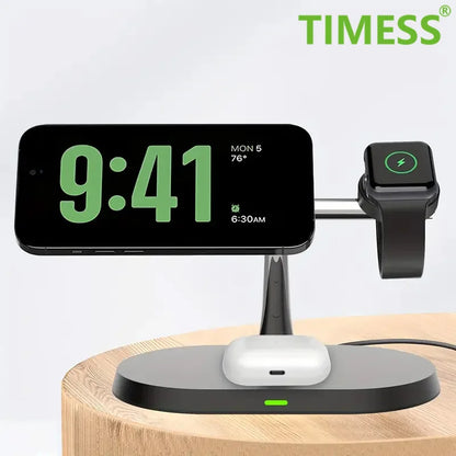 Carregador Sem Fio 3 em 1  Estação de Carregamento para iPhone  Apple Watch e AirPods