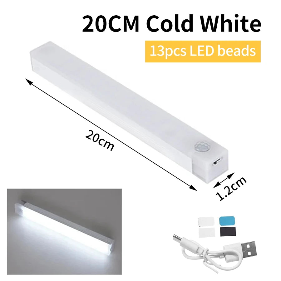 Luz LED com Sensor de Movimento USB Recarregável – Iluminação Sem Fio