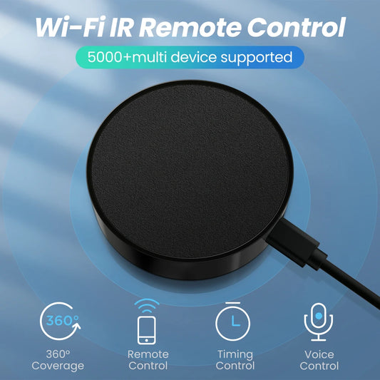 Controle Remoto Inteligente WiFi  para Casa Inteligente, Compatível com TV, Ar Condicionado, Alexa e Google Home