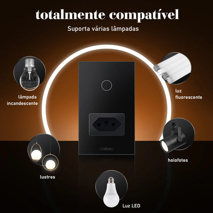Interruptor Tomada inteligente touch wi fi com Neutro