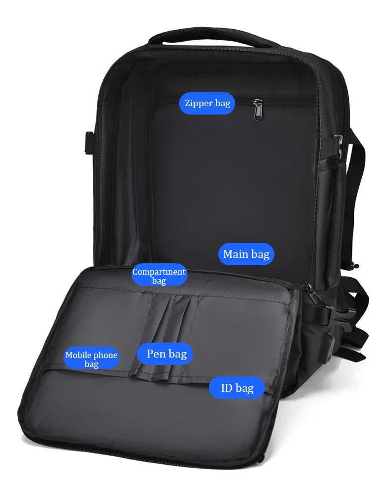 Mochila  – Impermeável, Expansível, com Porta USB e Compartimento para Notebook 15.6”