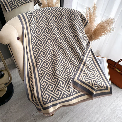 Cachecol Luxo Inverno –  Jacquard, Macio e Quente