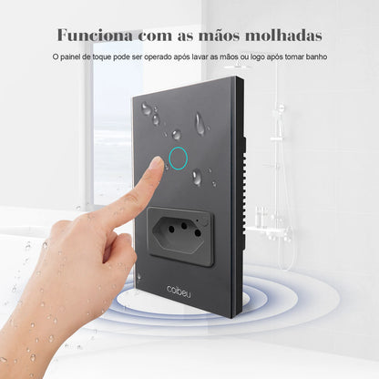 Interruptor Tomada inteligente touch wi fi com Neutro