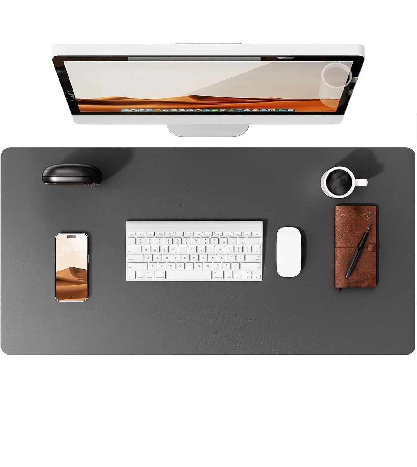 Grande Mouse Pad  Protetor de Mesa Couro PU
